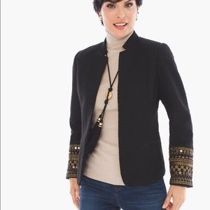 Chico’s Gold Embellished Sleeve Jacket  NWT Sz XL